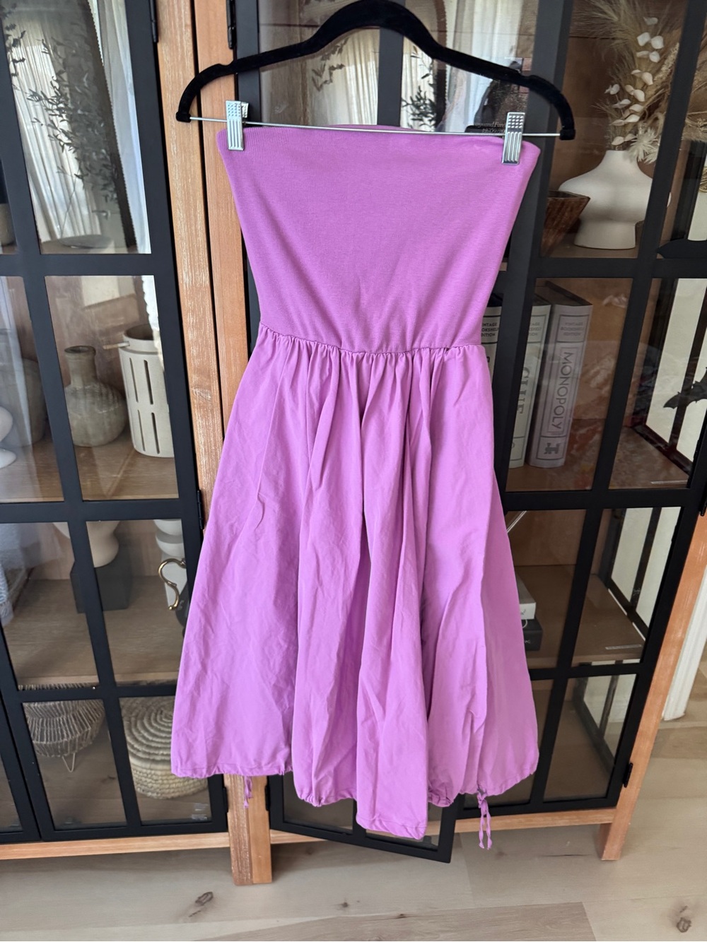 Daily Practice by Anthropologie Strapless Midi Dress ribbed orchid tube cotton